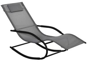 Sedia a Dondolo Zero Gravity da Giardino 63x160x88 cm in Metallo e Texteline Grigio