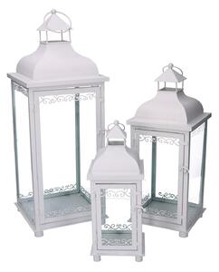 Set 3 Lanterne in Metallo bianco