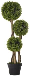 Pianta Artificiale Bosso H90 cm con Vaso Verde