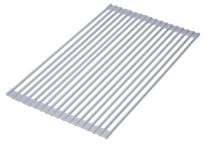 Scolapiatti in Acciaio e Silicone Flessibile Plastica Grigia Acciaio e Tecnoplastica Emuca