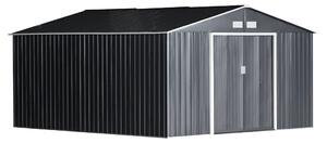 Casetta Box da Giardino in Lamiera 3,4x3,86x2 m Grigia
