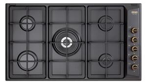 De Longhi Piano Cottura 5 Fuochi a Gas Larghezza 86 cm Smaltato colore Antracite - ANL 59 PRO