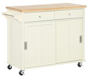 Isola per Cucina 110x49,5x89,5 cm con Cassetti Armadietto e Portasciugamani in Legno e MDF Bianco