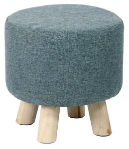 Pouf in Tessuto e Legno di Pino 29x29 cm Fumer Megan Grigio