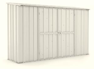Casetta Box da Giardino in Lamiera di Acciaio Porta Utensili 307x100x192 cm Enaudi Bianco