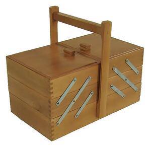 Cassetta Portalavoro n.12 noce cm 34xh18/29,5x20 in legno di faggio made in italy