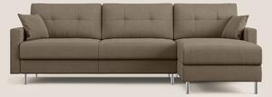 Megan divano letto angolare in microfibra smacchiabile T11 marrone