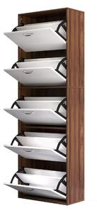 Scarpiera Salvaspazio in Legno con 5 Scomparti per 30 Paia 60x28x189 cm
