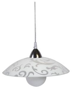 Sospensione D30 1xE27 Montatura Cromo-Trasparente Vetro Lastra Bianco E-Energy Melissa