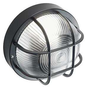 Plafoniera Ovale da Esterno 40W con Gabbia in Resina Sovil Nera
