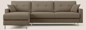 Megan divano letto angolare in microfibra smacchiabile T11 marrone