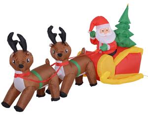 Babbo Natale Gonfiabile 210 cm con Slitta e LED