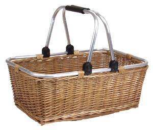 Cesta in vimini spesa gr cm 50x32xh20 con manici mobili - senza fodera