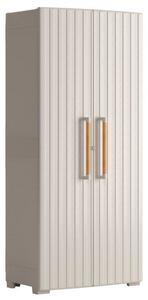 Armadio da Esterno 3 Ripiani 80x45x180H cm in Plastica Keter Groove Alto Sabbia/Beige