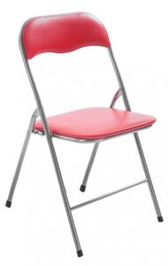 Sedia da Giardino Pieghevole Slim 44x45x79 h cm in Acciaio Rossa Opaca