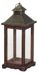 Lanterna in legno marrone scuro rettangolare cm 19x19xh42,5