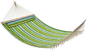 Amaca da Giardino 2 Posti 400x140 cm con Cuscino in Tessuto Multicolore