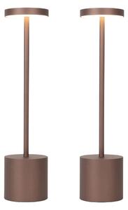 Set di 2 lampade da tavolo per esterni in bronzo con LED e dimmer ricaricabili - Dupont