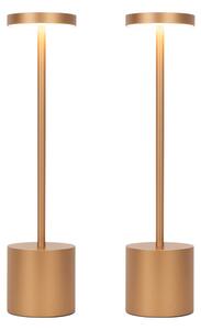 Set di 2 lampade da tavolo per esterni oro con LED e dimmer ricaricabili - Dupont