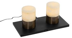 Set di 2 lampade da tavolo bronzo scuro RGBW ricaricabili - Alessia