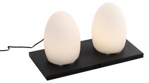 Set van 2 tafellampen wit RGBW oplaadbaar - Eggo