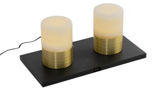 Set van 2 tafellampen goud RGBW oplaadbaar - Alessia