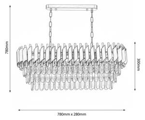 Brilagi - Lampadario a catena ECLIPSE 10xE14/10W/230V 78x28 cm dorato