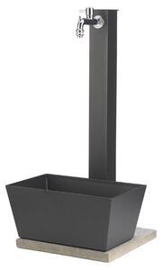 Fontana da Giardino con Rubinetto Vaschetta e Base Belfer 42/QVR Antracite