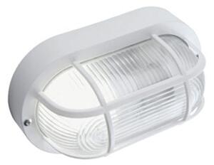 Plafoniera Ovale da Esterno 40W con Gabbia in Resina Sovil Bianca