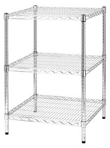 Scaffale 3 Ripiani 60x60x90 cm in Metallo Cromato Tosini