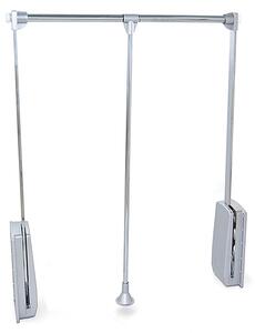 Appendiabiti Saliscendi per Armadio 83-115 cm Max 12Kg in Acciaio Emuca Cromo