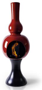 Camino a Bioetanolo da Pavimento in Ceramica 32x95 cm Ferazzoli Onda Rosso Lucido