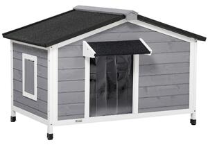 Cuccia Casetta per Cani 109x79x72 cm in Legno Grigio