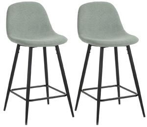 Set 2 Sgabelli 43x40x91,5 cm in Velluto Verde
