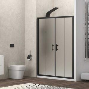 Porta doccia nera 180 cm vetro opaco doppio scorrevole | KFN6000NS - KAMALU