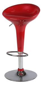 Sgabello da Bar in Abs Rosso Ed Acciaio Tosini Hc 148R