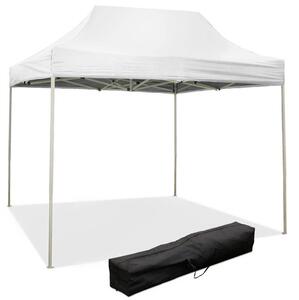Gazebo Richiudibile Pieghevole 3x2m in Acciaio e PVC Impermeabile Bianco