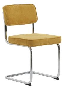 Sedia da pranzo in velluto a coste giallo Rupert - Unique Furniture