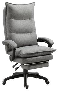 Sedia Poltrona da Ufficio Presidenziale Massaggiante 70x62x120-130 cm con Poggiapiedi Grigio