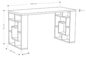 Scrivania 140x60x75 cm Labirent 140 tortora bianco