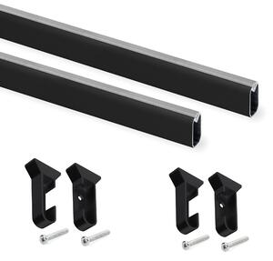 Set 2 Barre Appendiabiti per Armadio 75 cm in Alluminio Emuca Nero