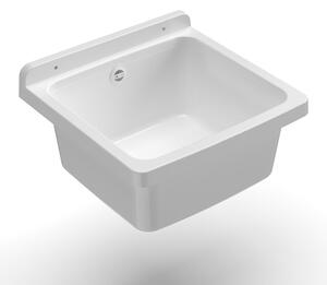 Lavatoio 40 cm Pilozzo a Parete Mini in Resina Bianco