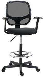 Sedia Poltrona Operativa da Ufficio 60x56x110-132 cm in Tessuto a Rete Nera
