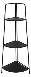 Partavaso Angolare 3 Ripiani 49x34x116 cm in Metallo Nero