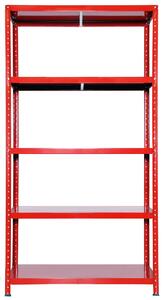 Scaffale in Metallo 5 Ripiani 100x40x187 cm Ettore Rosso