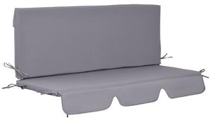 Cuscino per Dondolo da Giardino 130x45x5 cm in Poliestere Grigio