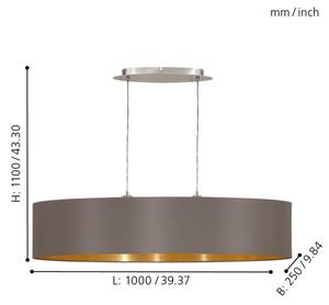 Eglo 31619 - Lampadario a sospensione con filo MASERLO 2xE27/60W/230V