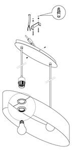 Eglo 31619 - Lampadario a sospensione con filo MASERLO 2xE27/60W/230V