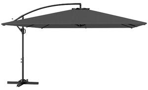 Outsunny Ombrellone da Giardino a Braccio 3.6x3.9 m Girevole a 360° e Inclinabile, Apertura a Manovella, Grigio