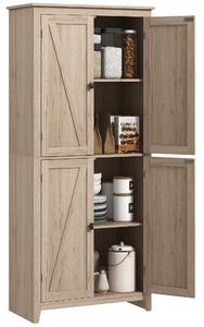 HOMCOM Mobile Cucina a 4 Ante con Mensole Regolabili e Base Rialzata in Legno 80x40x182cm|Aosom